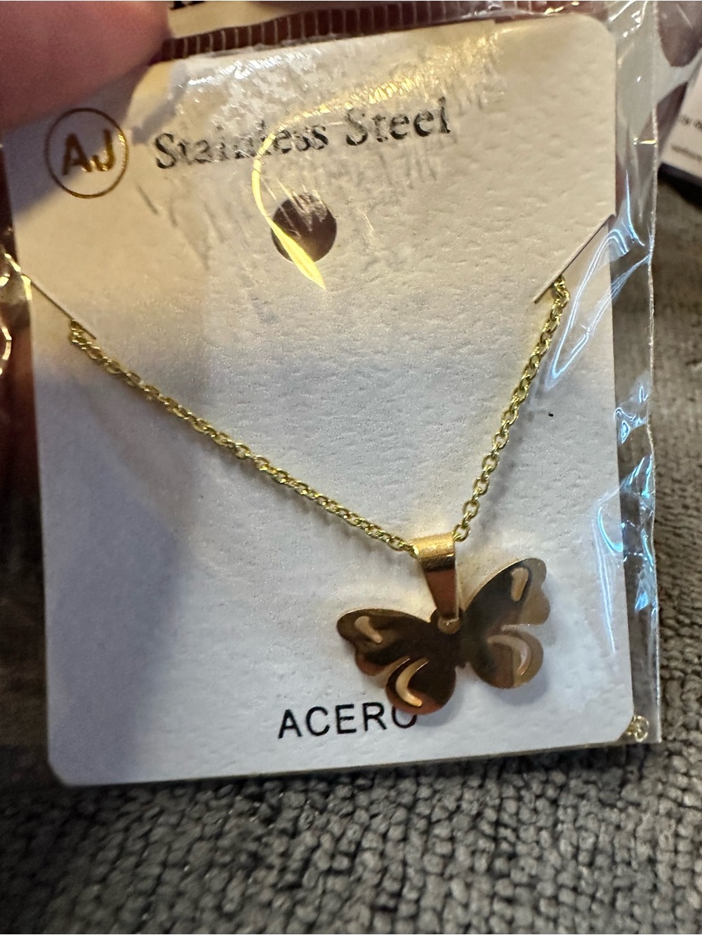 Acer Gold Butterfly Pendant Necklace